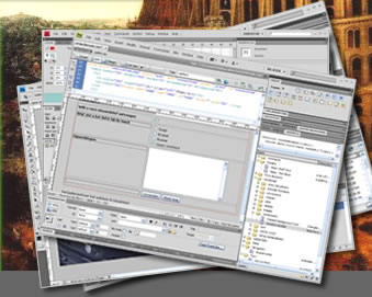 De werkomgeving van Dreamweaver (versie CS4) met webformulier-pagina